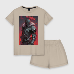 Женская пижама с шортиками хлопок Убийца гоблинов воин