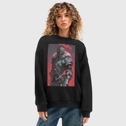 Женский свитшот oversize без начеса хлопок Убийца гоблинов воин - фото 2