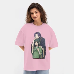 Женская футболка Oversize хлопок texturе Монолог фармацевта Жэньши Расчётливый интриган - фото 2