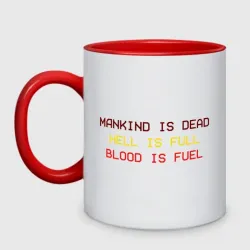 Кружка двухцветная Ultrakill mankind is dead