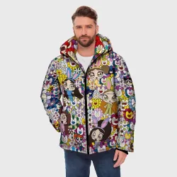 Мужская зимняя куртка 3D Right now NewJeans and Takashi Murakami - фото 2