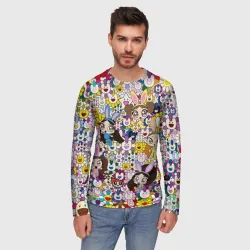 Мужской лонгслив 3D Right now NewJeans and Takashi Murakami - фото 2