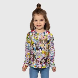Детский лонгслив 3D Right now NewJeans and Takashi Murakami - фото 2