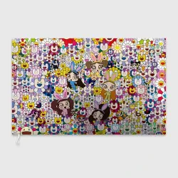Флаг 3D Right now NewJeans and Takashi Murakami