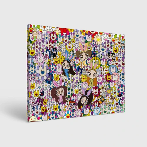 Холст прямоугольный Right now NewJeans and Takashi Murakami