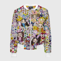 Женский бомбер 3D Right now NewJeans and Takashi Murakami