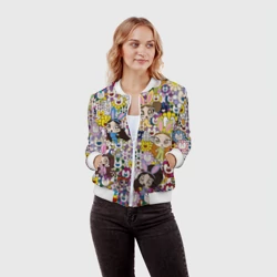 Женский бомбер 3D Right now NewJeans and Takashi Murakami - фото 2