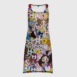 Платье-майка 3D Right now NewJeans and Takashi Murakami