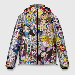 Мужская зимняя куртка 3D Right now NewJeans and Takashi Murakami