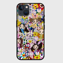 Чехол для iPhone 14 Right now NewJeans and Takashi Murakami