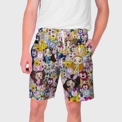 Мужские шорты 3D Right now NewJeans and Takashi Murakami