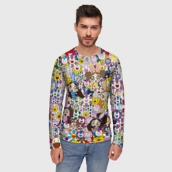 Мужской лонгслив 3D Right now NewJeans and Takashi Murakami - фото 2