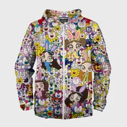 Мужская ветровка 3D Right now NewJeans and Takashi Murakami