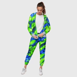 Женский костюм 3D Сине-зеленые наклонные блоки - фото 2
