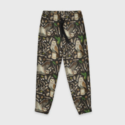 Детские брюки 3D Совы в сосновом лесу