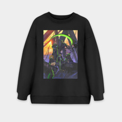Женский свитшот oversize без начеса хлопок Последний Серафим Микаэла Хякуя Глен Ичиносэ