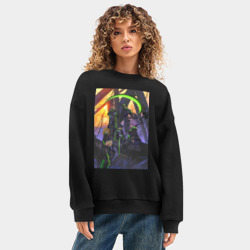 Женский свитшот oversize без начеса хлопок Последний Серафим Микаэла Хякуя Глен Ичиносэ - фото 2