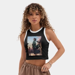 Женская укороченная майка-топ хлопок Монолог фармацевта Маомао во дворце - фото 2