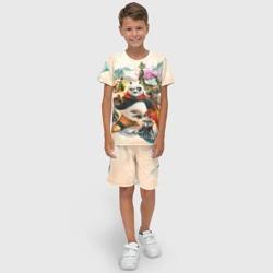 Детский костюм с шортами 3D Кунгфу панда 4 главные герои - фото 2