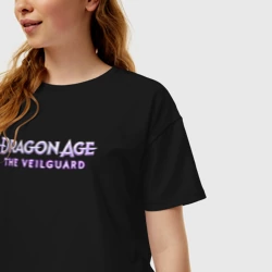Женская футболка хлопок Oversize Dragon age the veilguard logo - фото 2