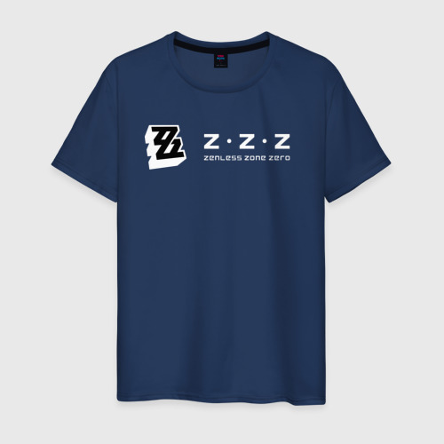 Мужская футболка из хлопка с принтом Zenless zone zero логотип, вид спереди №1