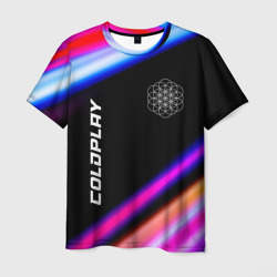 Мужская футболка 3D Coldplay neon rock lights