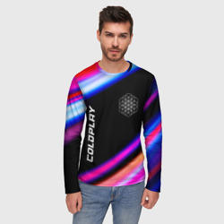 Мужской лонгслив 3D Coldplay neon rock lights - фото 2