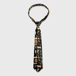 Галстук с принтом Древний Египет — паттерн для мужчины, вид спереди №2. Цвет основы: белый