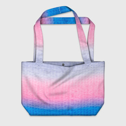 Tie-dye color gradient: pink-blue – Пляжная сумка 3D с принтом купить