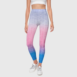 Леггинсы 3D Tie-dye color gradient: pink-blue - фото 2