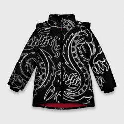 Драконы татуировки самураи – Зимняя куртка для девочек 3D с принтом купить