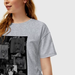 Женская футболка хлопок Oversize Эта фарфоровая кукла влюбилась Марин Китагава коллаж - фото 2