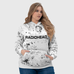 Толстовка с принтом Radiohead dirty ice для женщины, вид на модели спереди №4. Цвет основы: белый