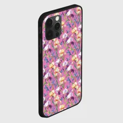 Чехол для iPhone 12 Pro Ирисы и синие стрекоза на розовом - фото 2