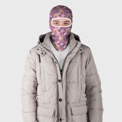 Балаклава 3D Ирисы и синие стрекоза на розовом - фото 2