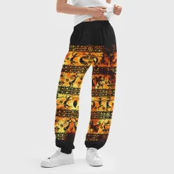 Женские джоггеры оверсайз 3D Кокопелли - танцы в огне - фото 2