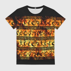 Женская футболка 3D Кокопелли - танцы в огне