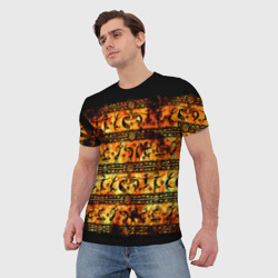 Мужская футболка 3D Кокопелли - танцы в огне - фото 2