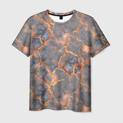 Текстура треснувшего темно-серого мрамора – Мужская футболка 3D с принтом купить со скидкой в -26%