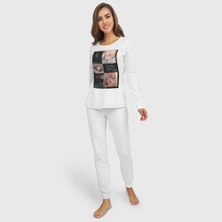 Женская пижама с лонгсливом хлопок Эта фарфоровая кукла влюбилась Марин Китагава коллаж - фото 2