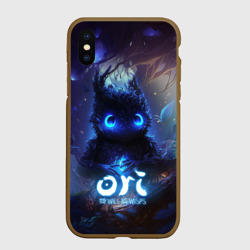 Чехол для iPhone XS Max матовый Ori сова в слепом лесу