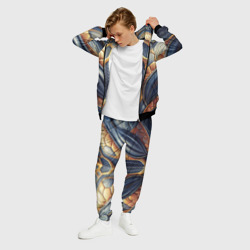 Мужской костюм 3D Темная кожаная броня с желтой оплеткой  - фото 2