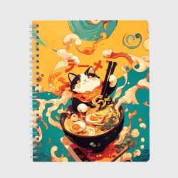 Тетрадь The cat eats ramen