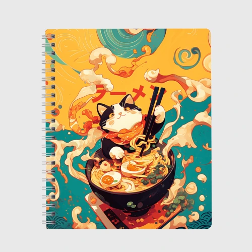 Тетрадь The cat eats ramen