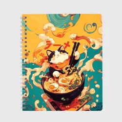 Тетрадь The cat eats ramen