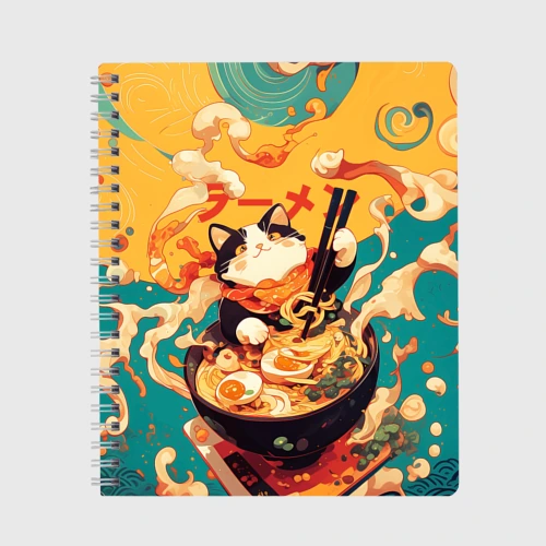 Тетрадь The cat eats ramen