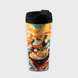 Термокружка-непроливайка The cat eats ramen