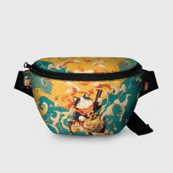 Поясная сумка 3D The cat eats ramen