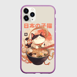 Чехол для iPhone 11 Pro матовый Ramen and the cat
