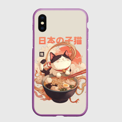 Чехол для iPhone XS Max матовый Ramen and the cat